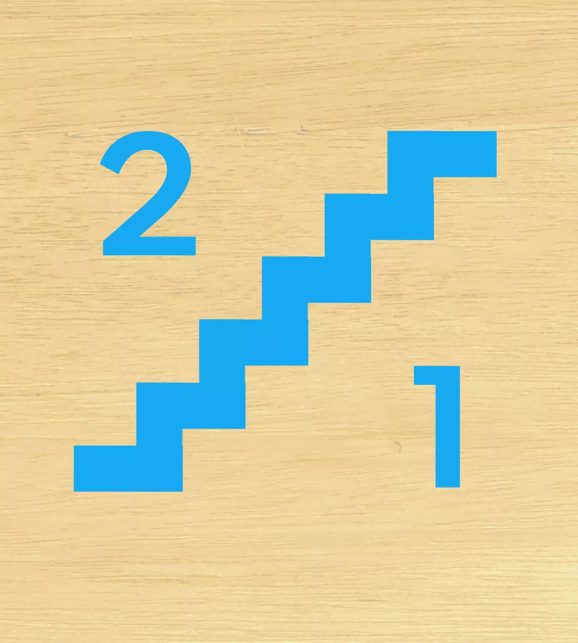 Guide de localisation de l'escalier bleu clair