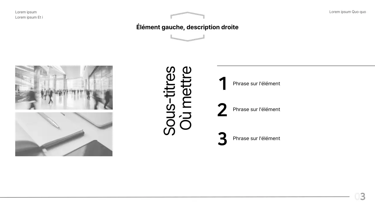Rapport en noir et blanc, mise en page moderne