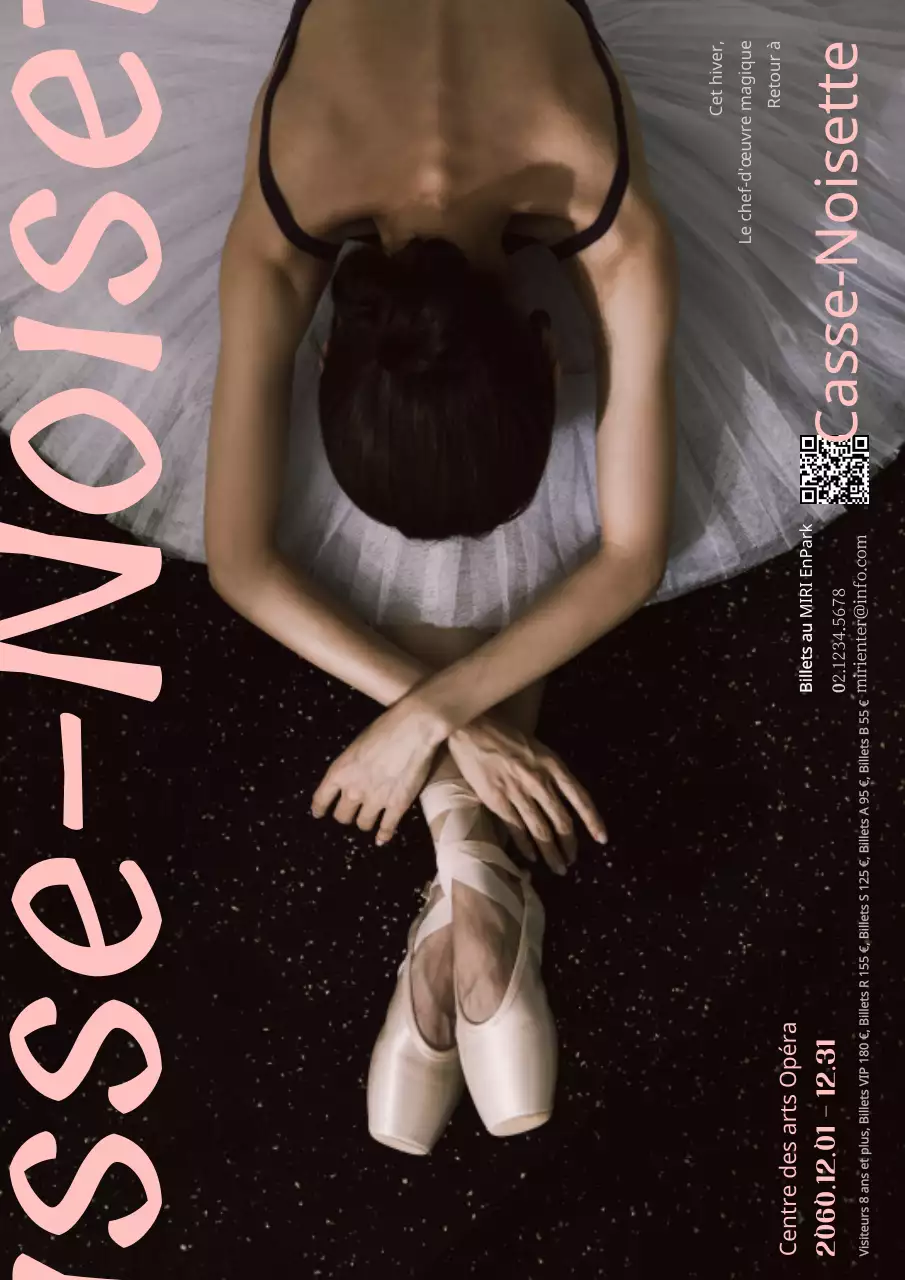 Promouvoir un spectacle de ballet classique en noir et rose