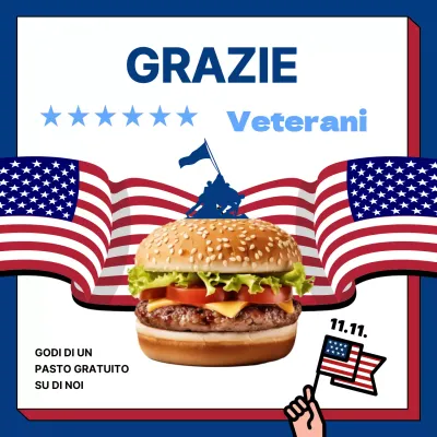 Pubblicità retro del Veteran's Day in bianco e blu