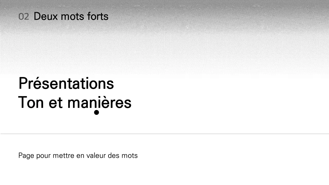 Présentation simple des variations de la mise en page en noir et blanc