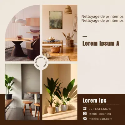 Promouvoir une entreprise de nettoyage moderne en beige et marron