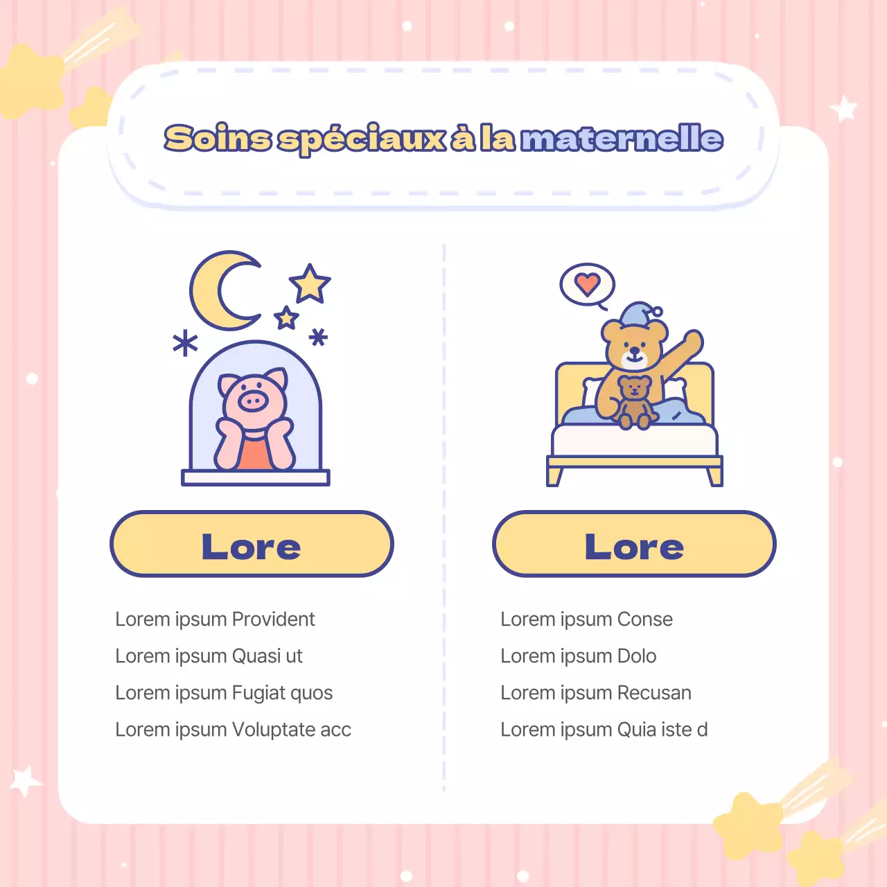 Adorables petites annonces de jardin d'enfants bleu clair et rose