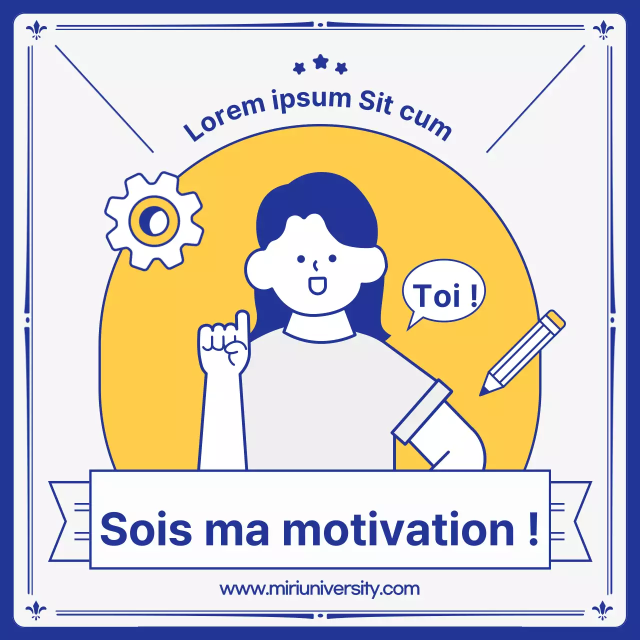 Prospectus des départements universitaires jaune et bleu marine kitsch