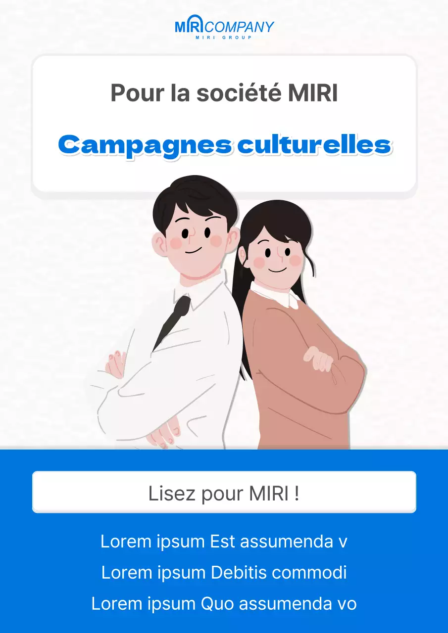 Guide pour une campagne simple sur la culture d'entreprise en blanc et bleu