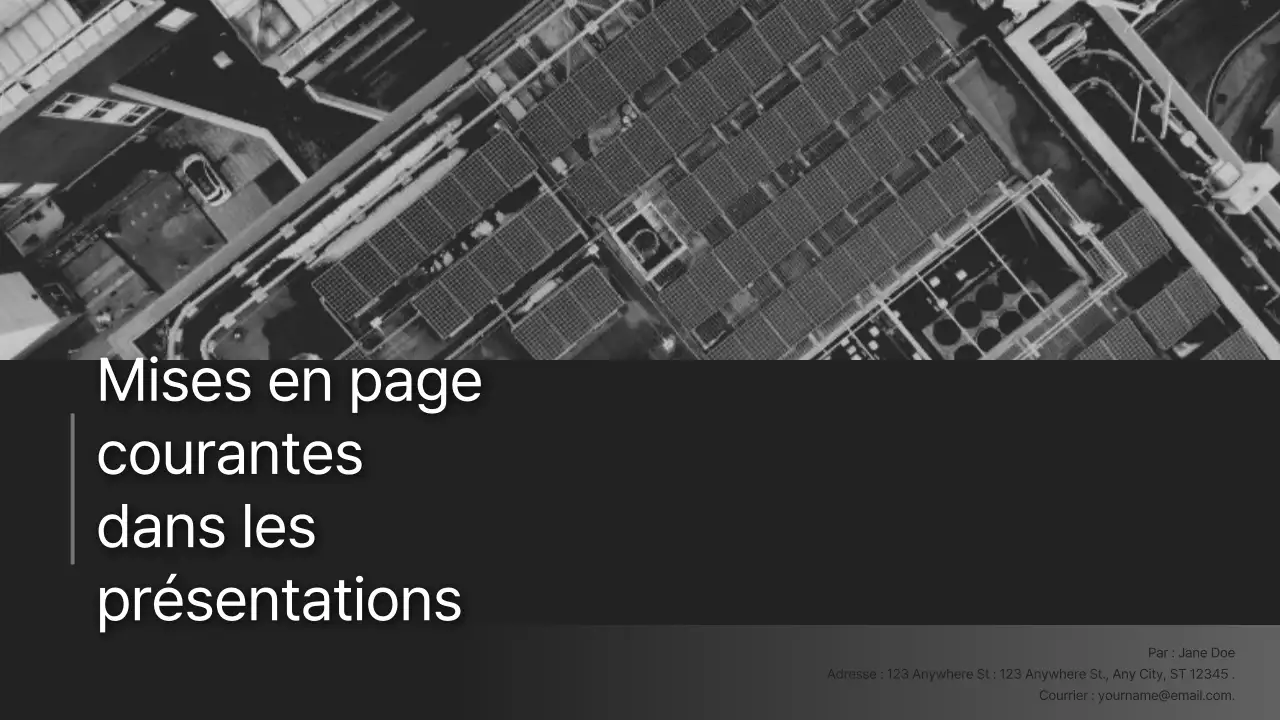 Présentations d'entreprise modernes en noir et blanc