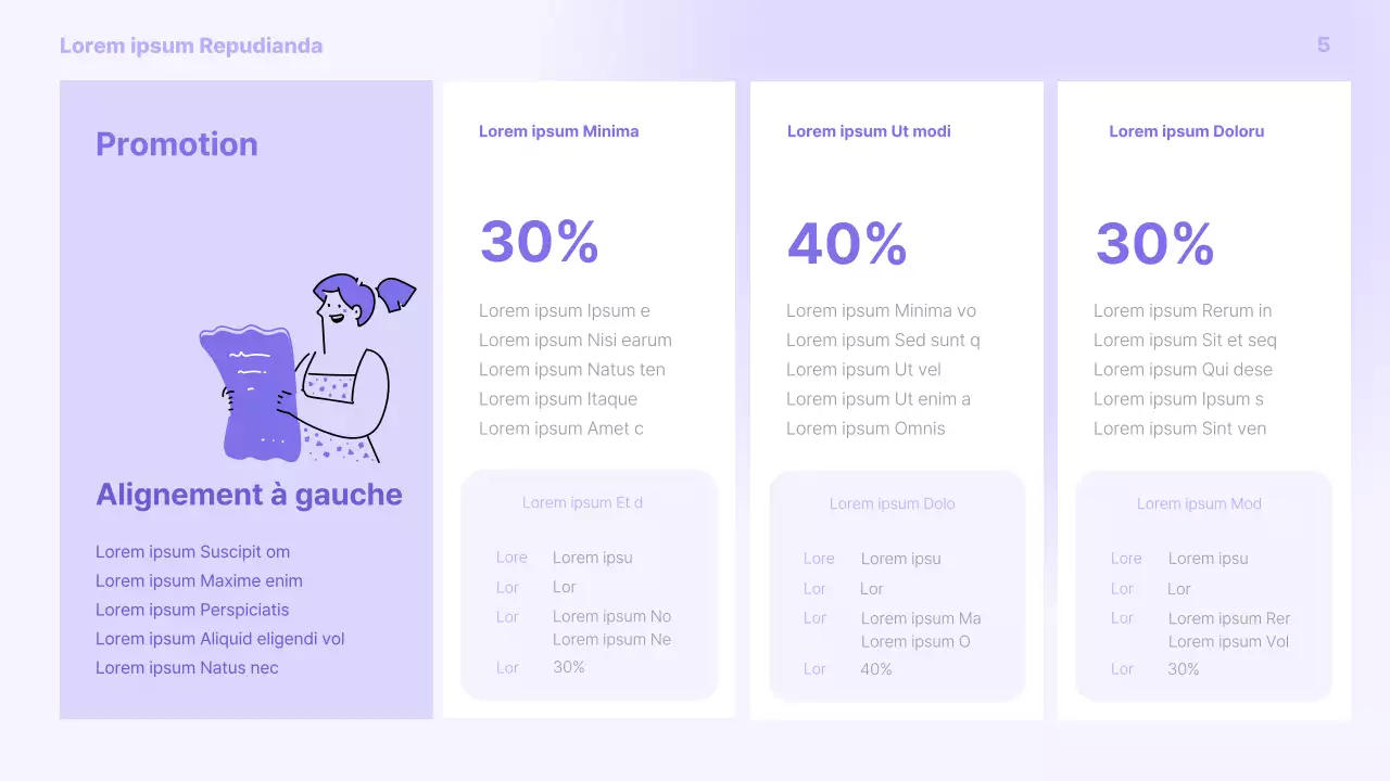 Un simple dossier promotionnel violet et gris