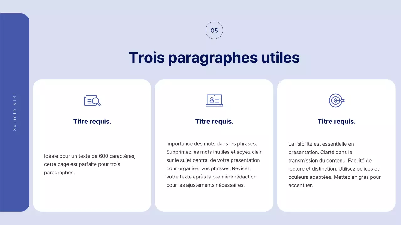 Texte simple en bleu pour un rapport sur lequel vous pouvez écrire beaucoup de choses