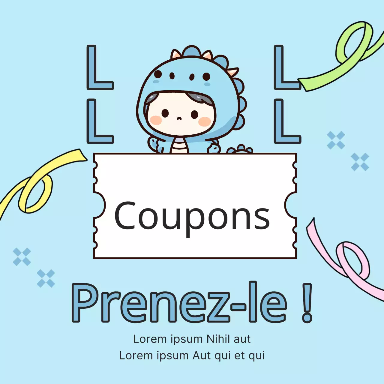 Une jolie annonce bleue et jaune pour les soldes du Nouvel An lunaire