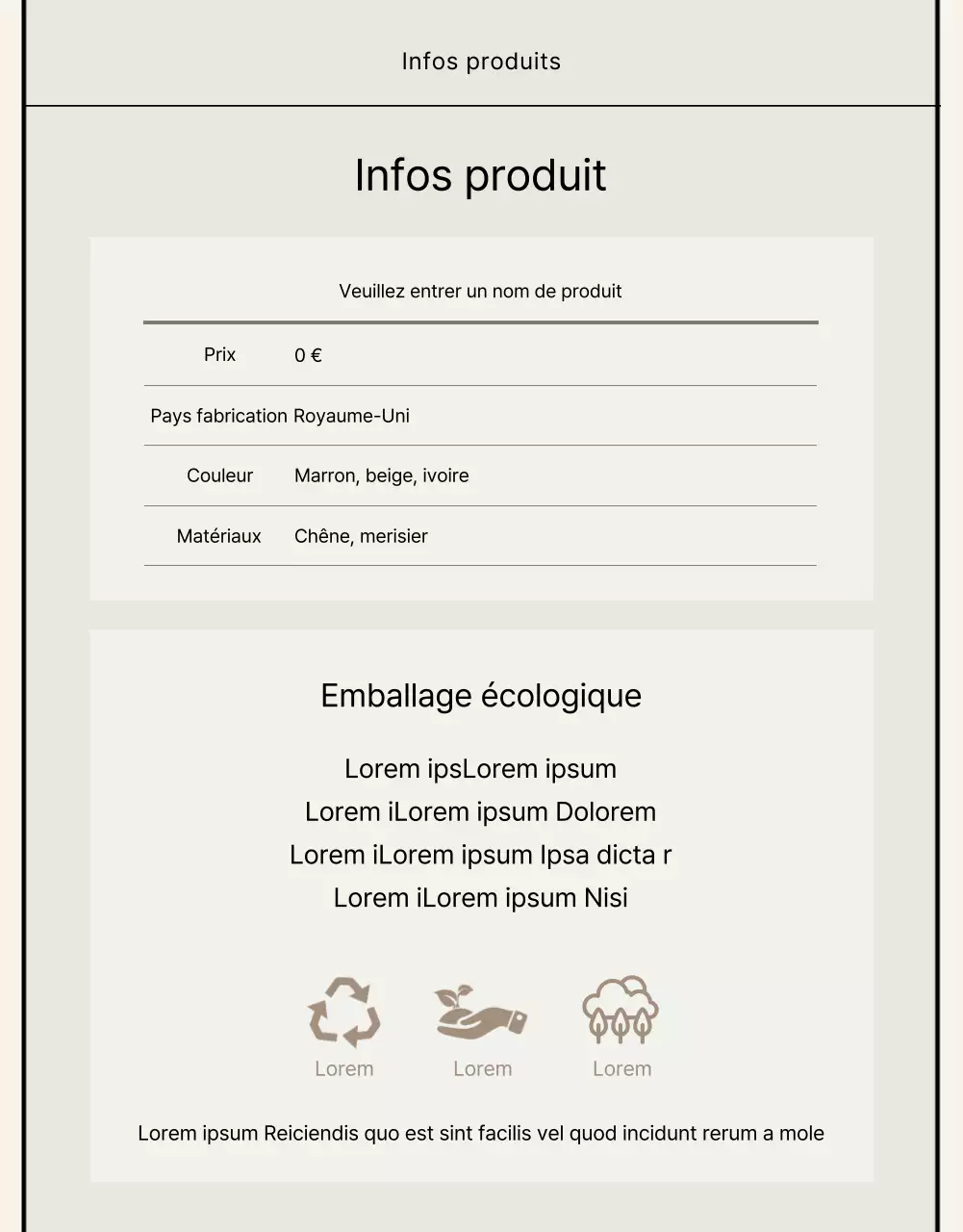 Style basique en noir et beige Déclaration de la marque Commerce