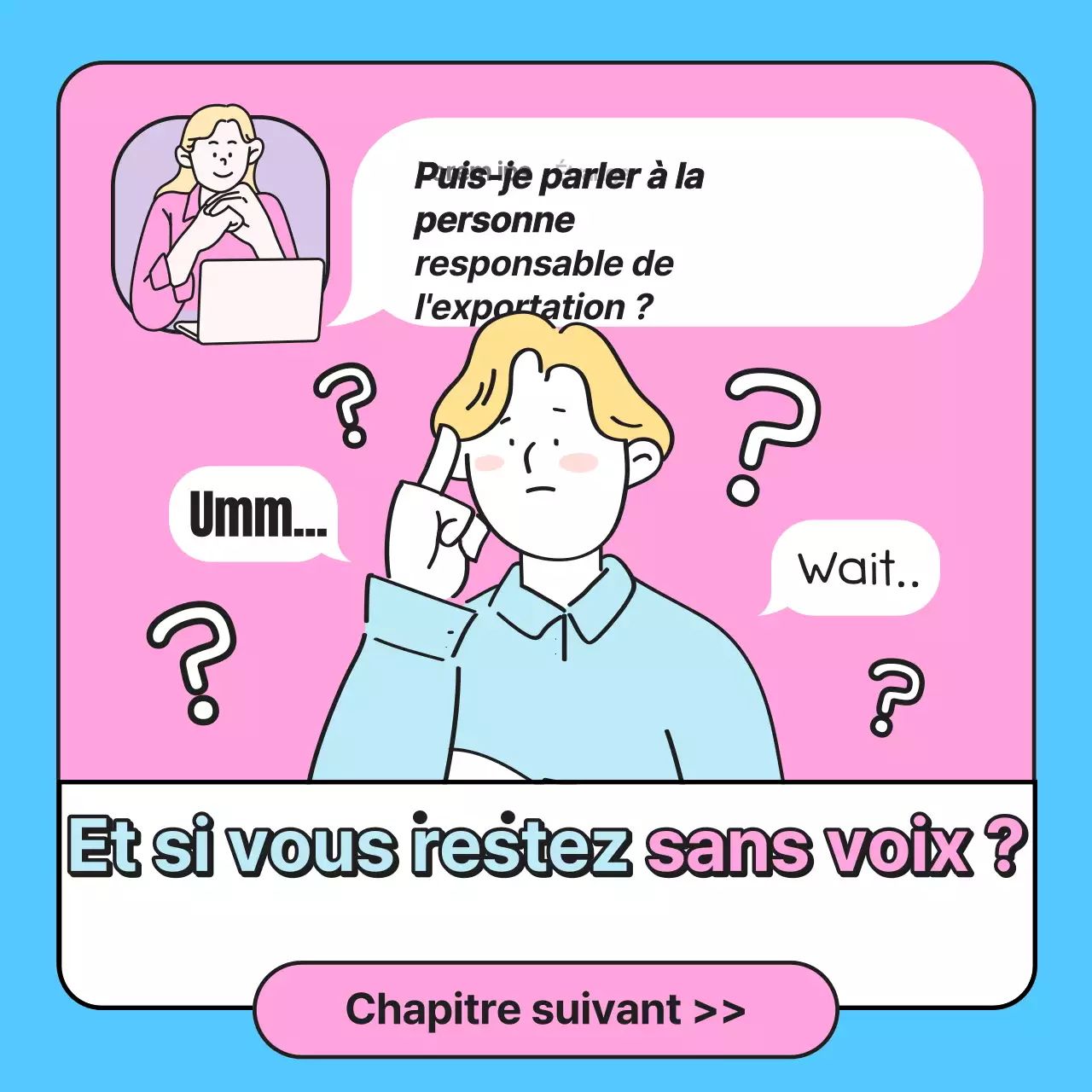 Promouvoir une école d'anglais kitsch en rose et bleu clair