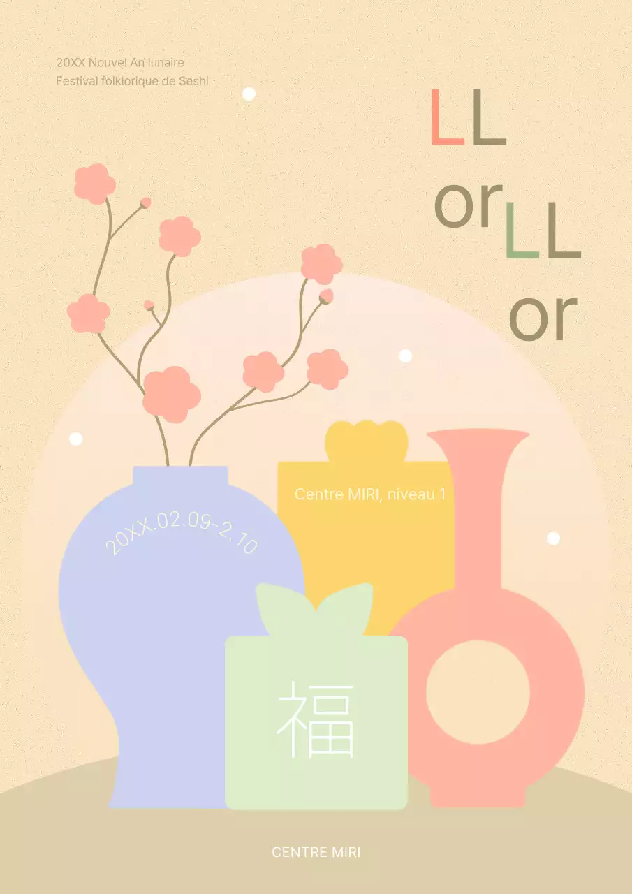 Une publicité pour le festival Seshi du Nouvel An lunaire, jaune et chartreuse, très tendance