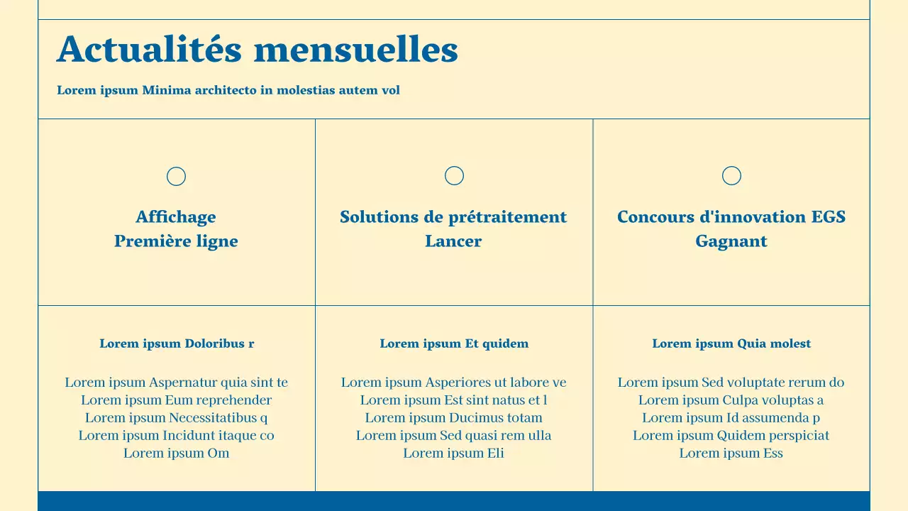 Lettre d'information minimaliste sur les services aux entreprises en beige et bleu