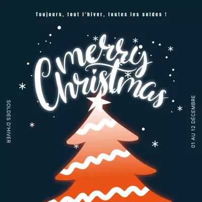 Un joli prospectus de vente de Noël en bleu marine