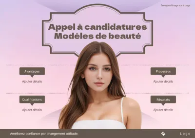 Annonce de recrutement d'un mannequin de luxe en rose et marron