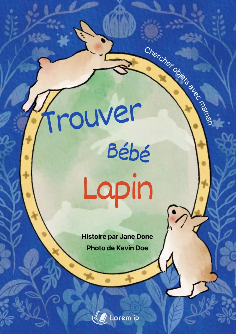 Couverture de livre d'enfant vintage en bleu et jaune