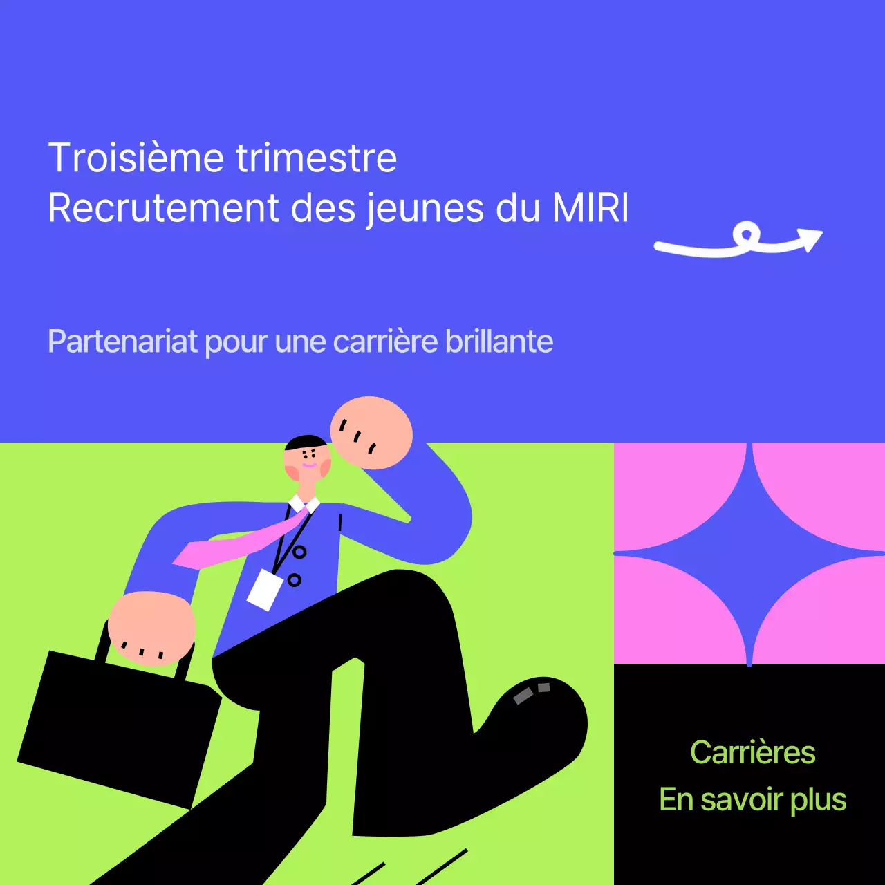 Annonce de recrutement communautaire kitsch en violet et chartreuse