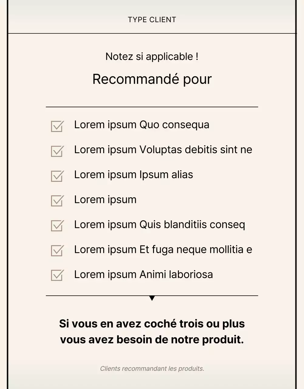 Style basique en noir et beige Déclaration de la marque Commerce