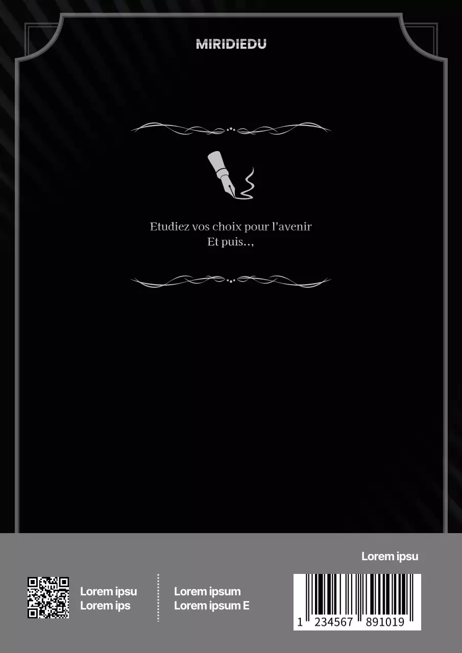 Couverture arrière par défaut en noir et gris