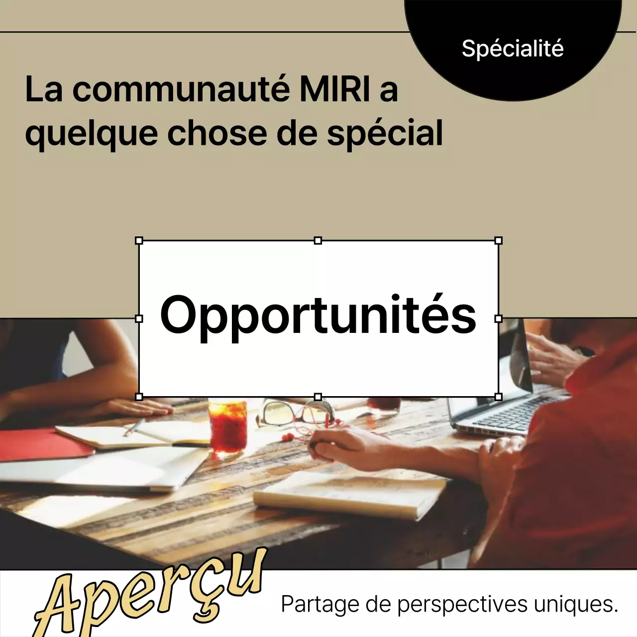 Promouvoir un recrutement communautaire moderne en beige et noir
