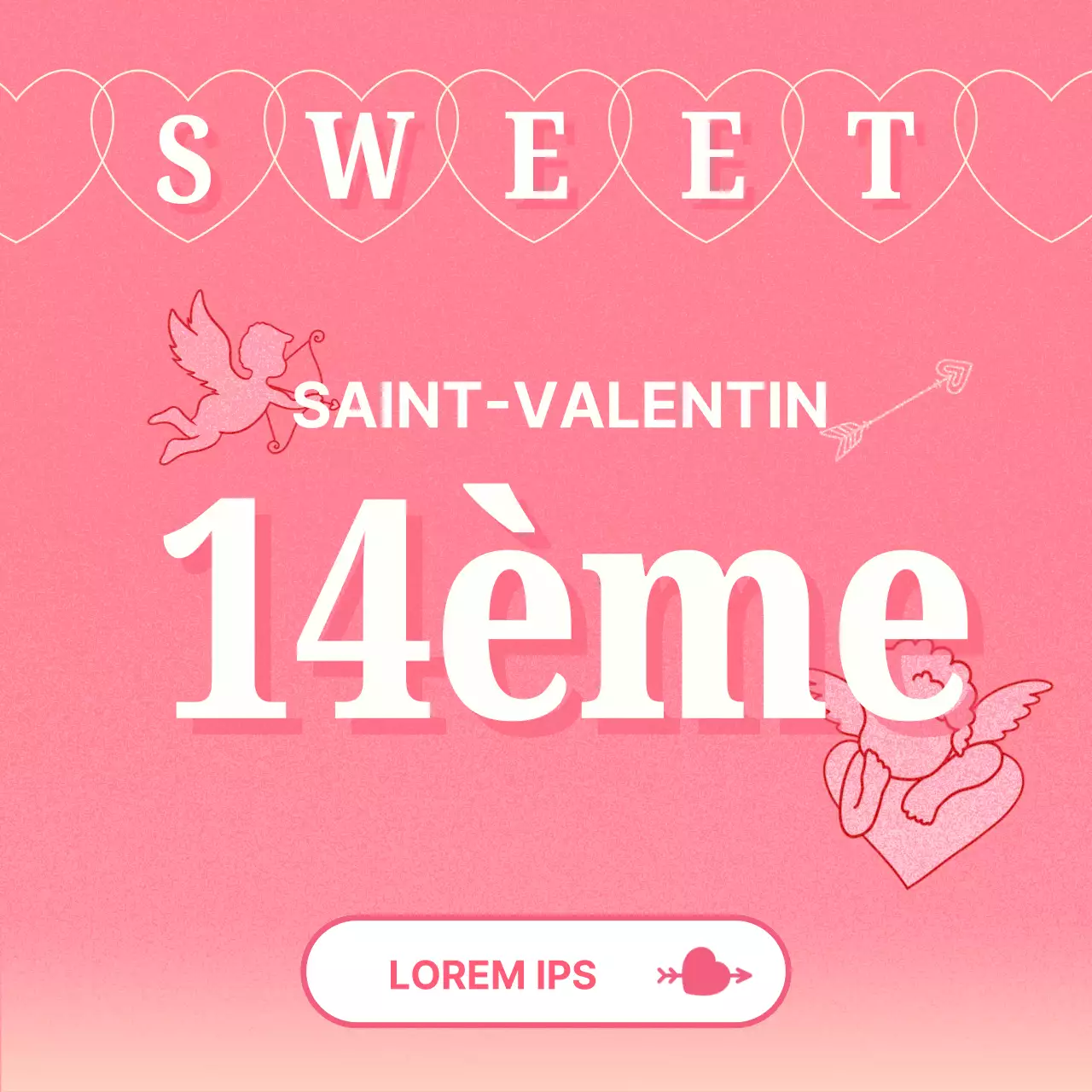 Promouvoir un événement rétro moderne pour la Saint-Valentin en rose et menthe