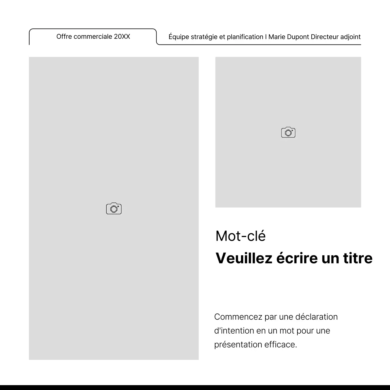 Promouvoir une mise en page avec de nombreux cadres photo simples en blanc et noir