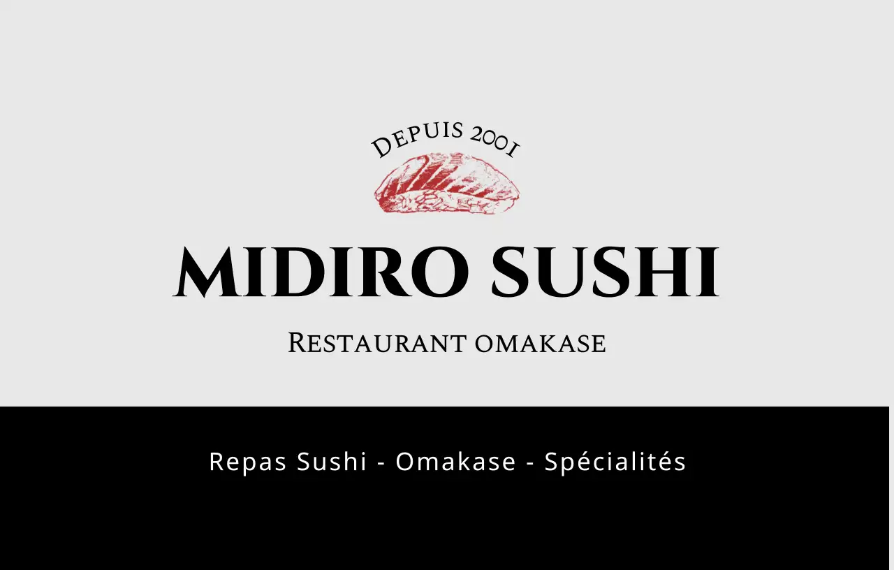 Un restaurant japonais omakase sushi haut de gamme en noir et gris