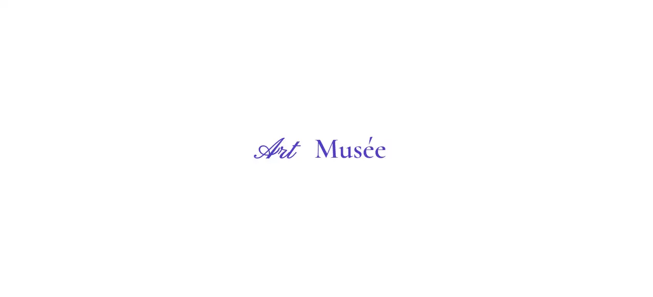 Logo de musée avec un concept cursif de classe