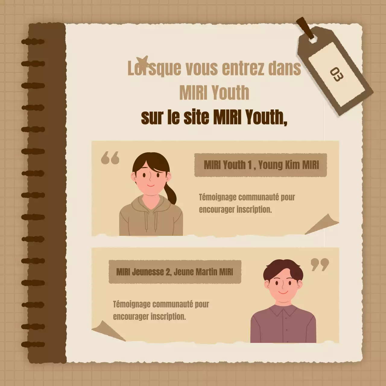 Une simple plateforme d'expérience de carrière avec des offres d'emploi en marron et beige