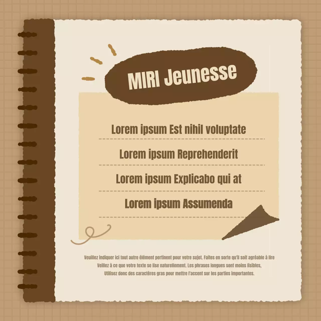 Une simple plateforme d'expérience de carrière avec des offres d'emploi en marron et beige