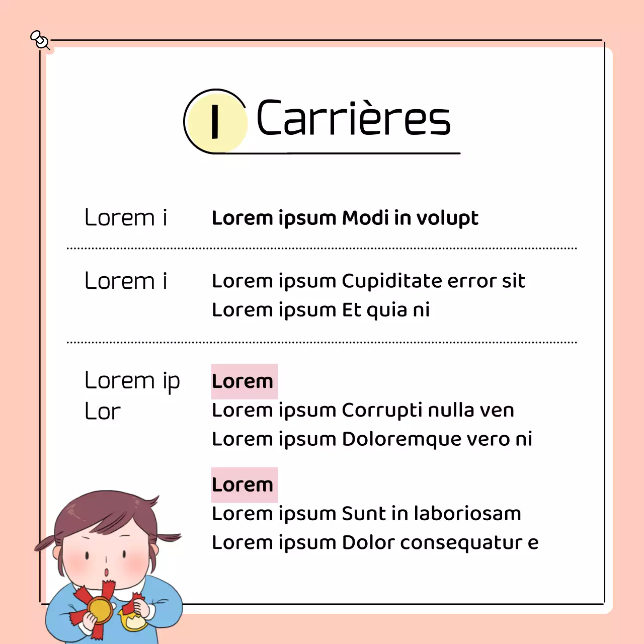 Petites annonces préscolaires mignonnes en jaune et rose