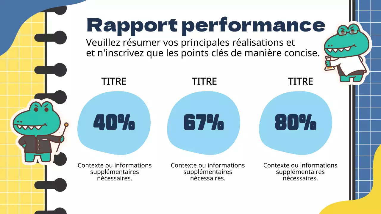 Rapport de notes d'étude sur le marketing tendance bleu et jaune