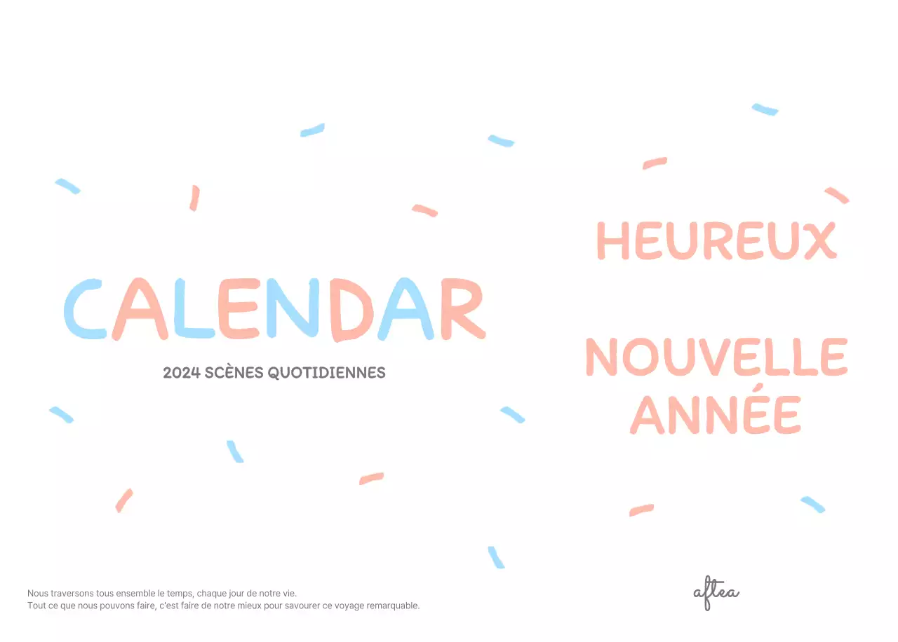 Calendriers mignons avec des illustrations câlines