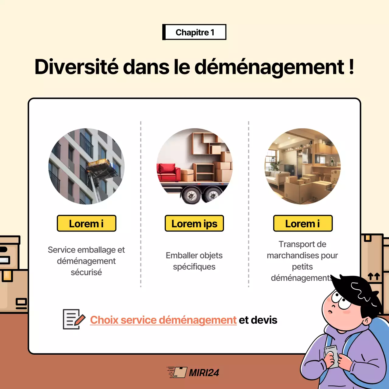 Promouvoir votre entreprise d'emballage ivoire et brun