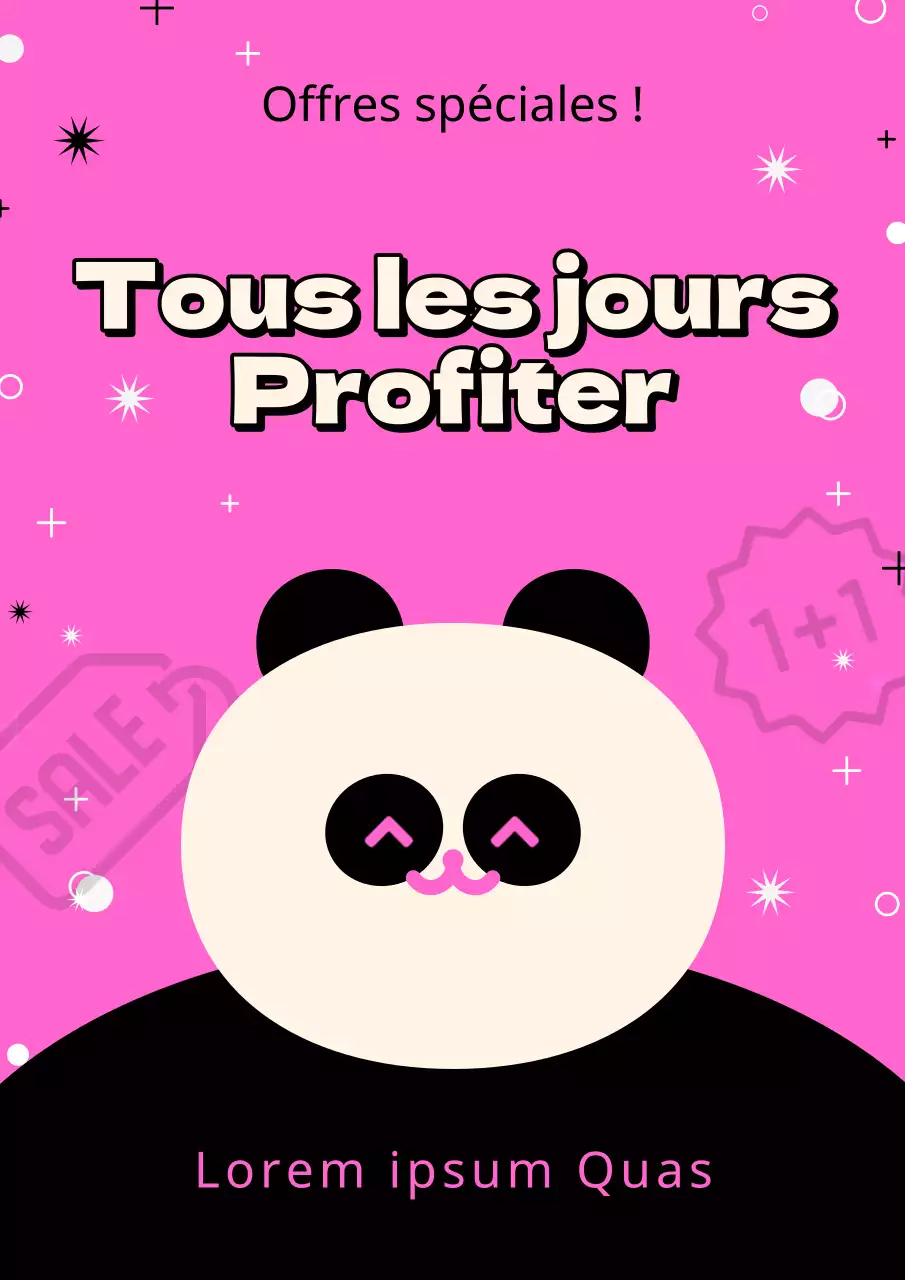 Annonce simple de vente dans un centre commercial en rose et noir