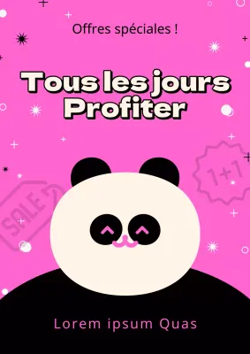 Annonce simple de vente dans un centre commercial en rose et noir