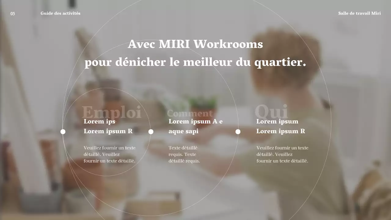 Faites la promotion de votre entreprise de location d'espaces sur un simple fond blanc.