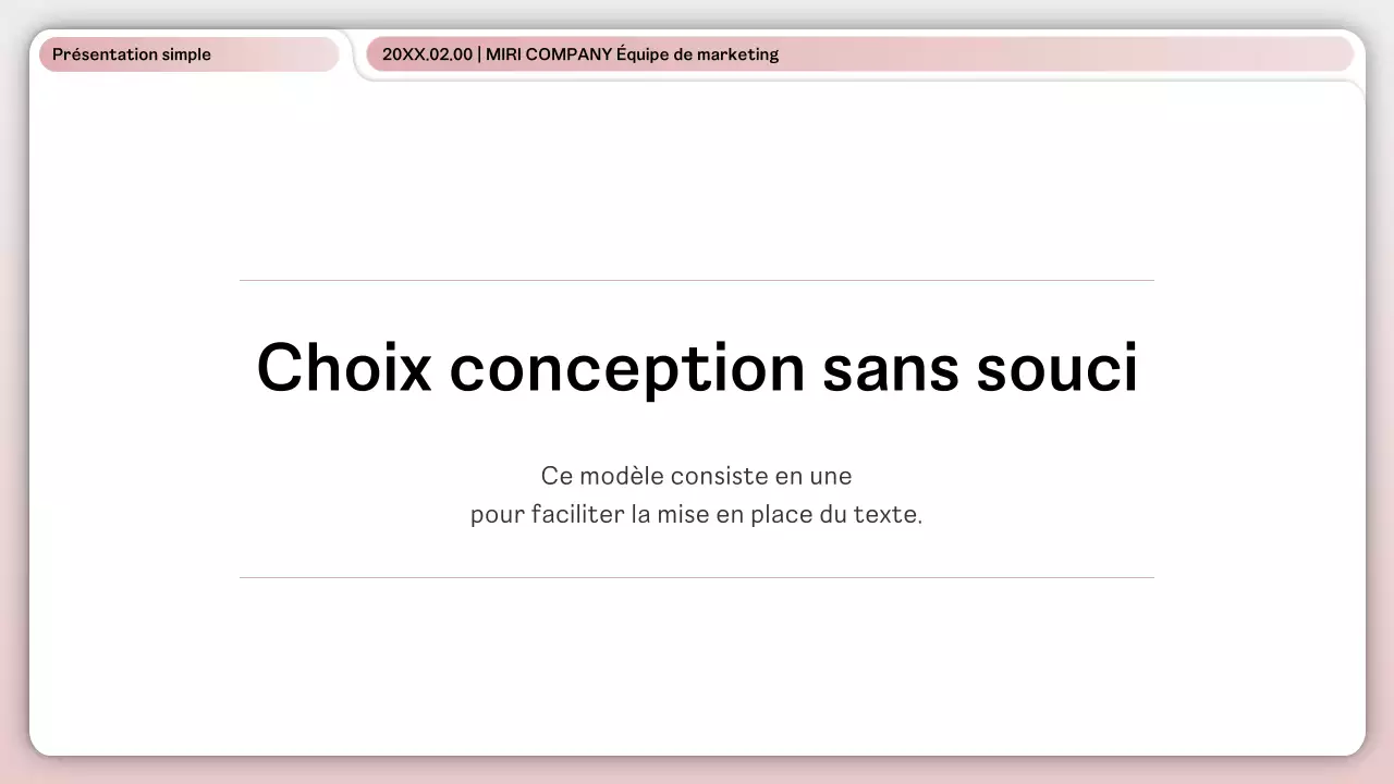Une mise en page simple, rose et blanche, pour les entreprises