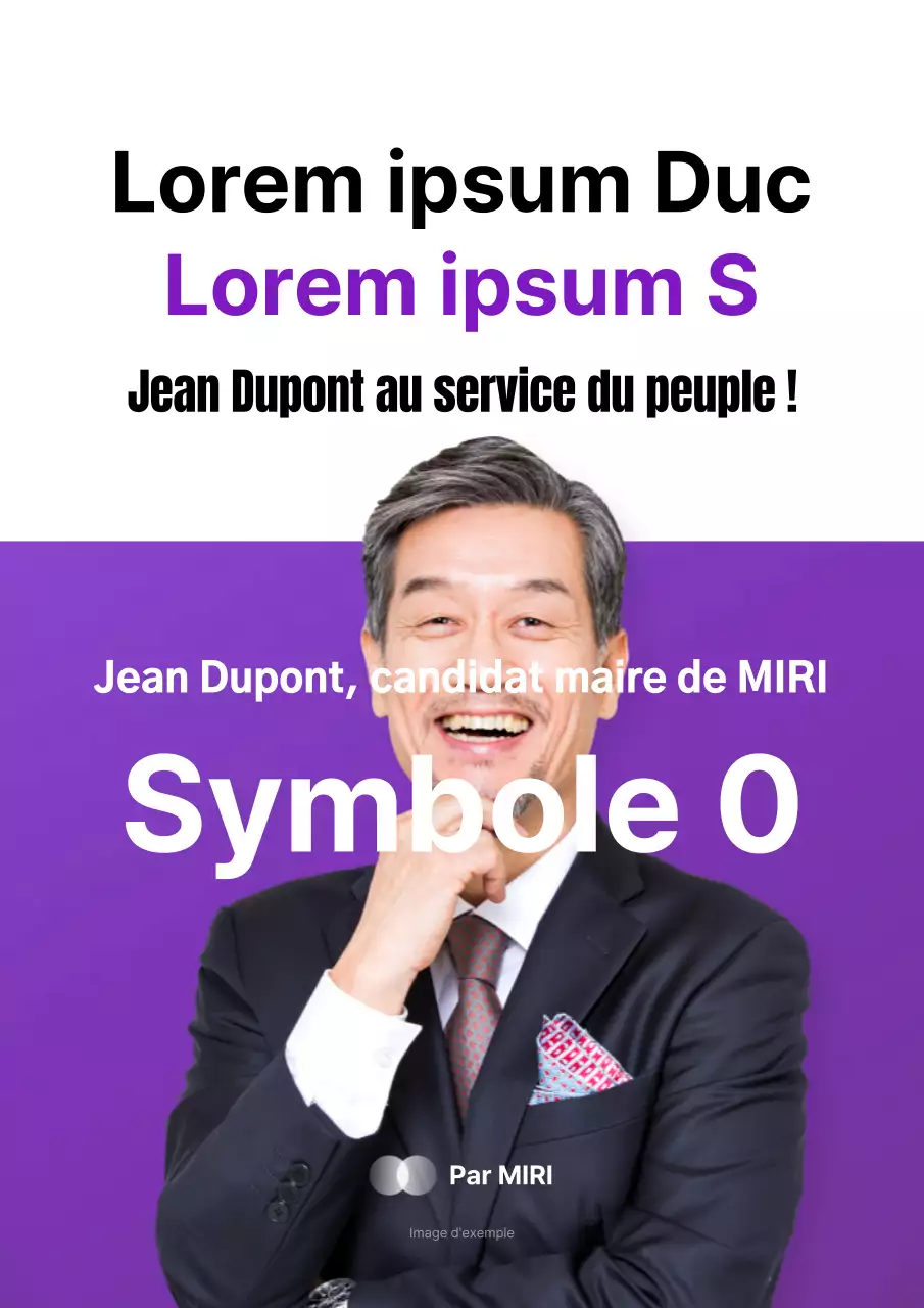 Une campagne électorale simple en violet et blanc