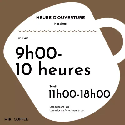 Un simple avis brun des heures d'ouverture