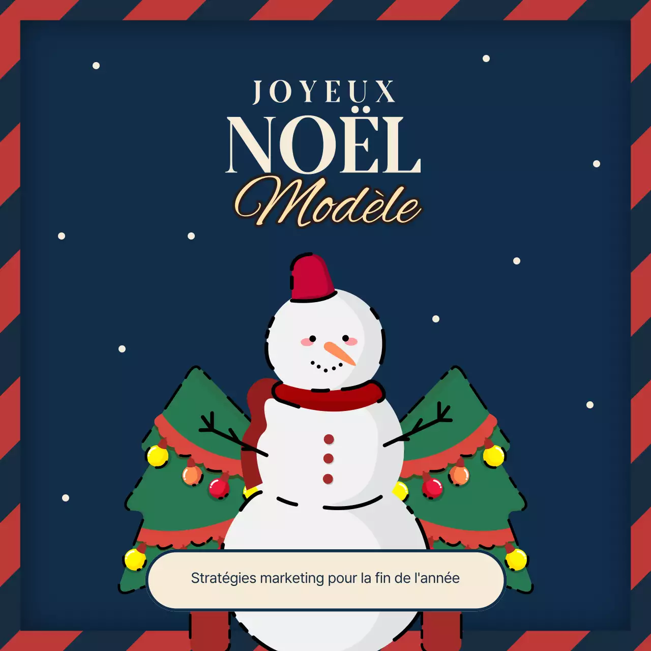 Promouvoir un événement de vacances bleu marine et rouge