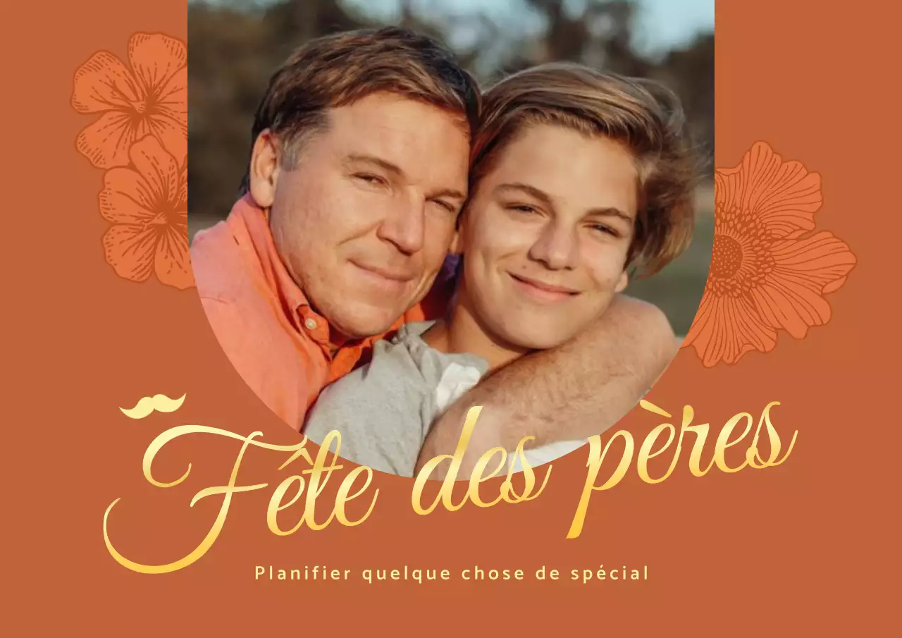Un faire-part classique pour la fête des pères en marron