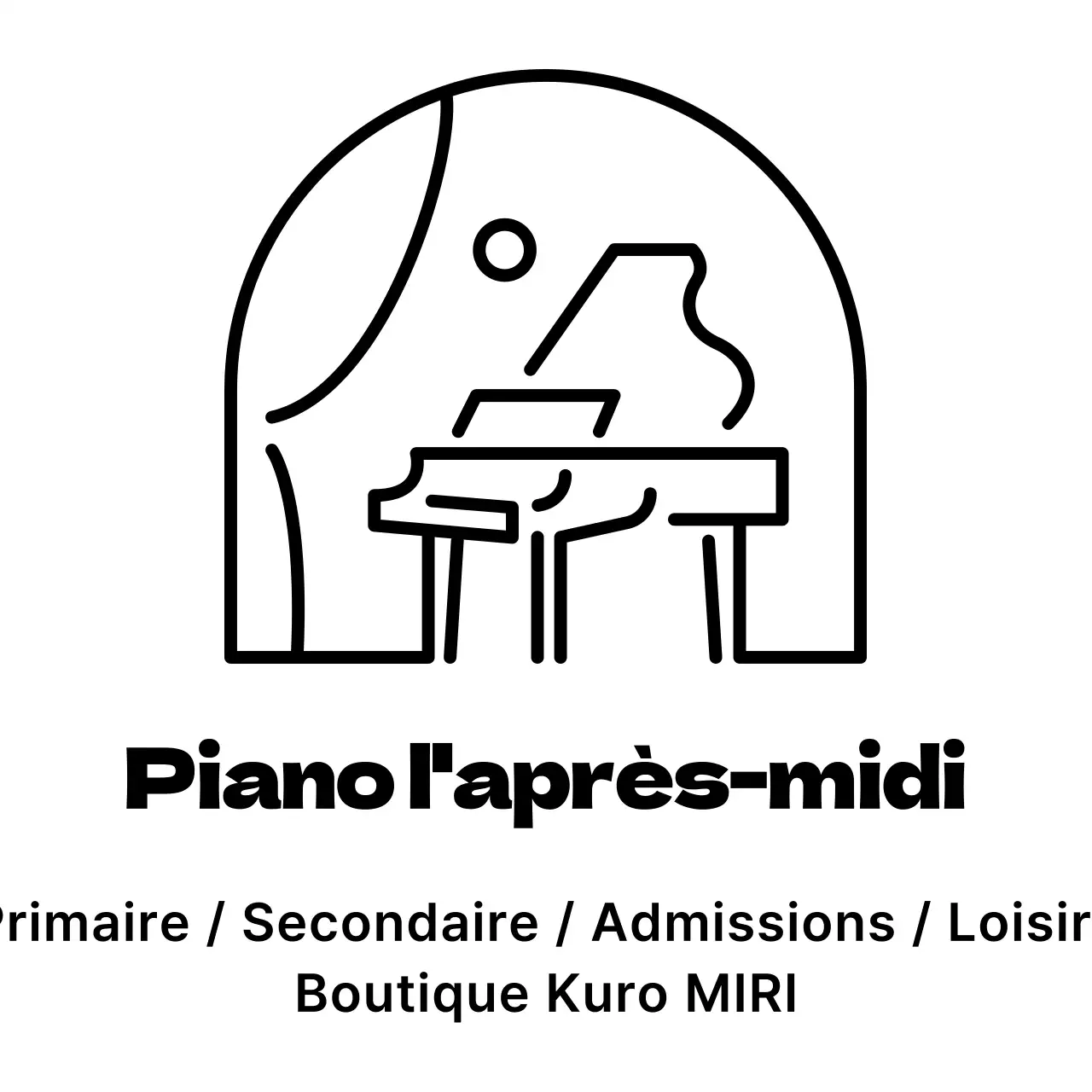 Conception d'une école de piano avec icône de piano en forme de paysage