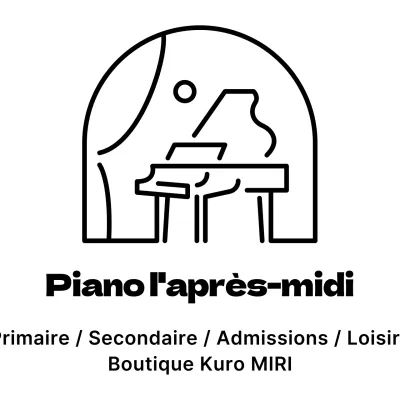 Conception d'une école de piano avec icône de piano en forme de paysage