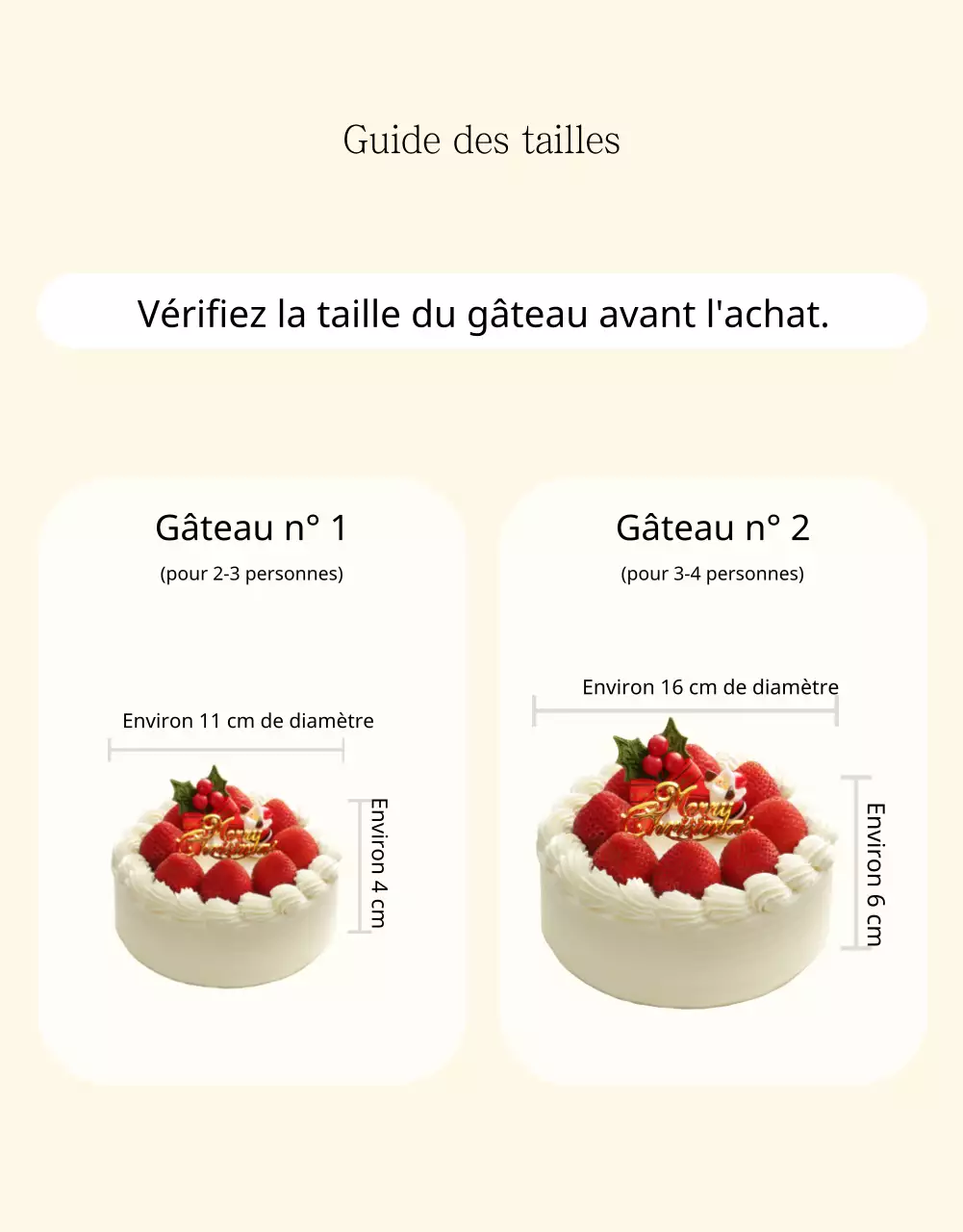 Annonce de la vente d'un simple gâteau beige et ivoire
