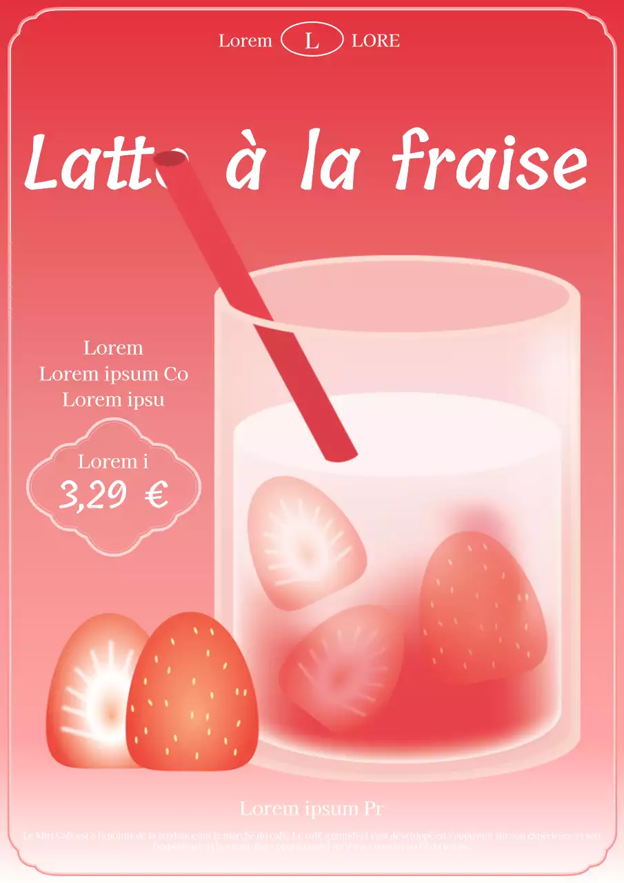 Flyer d'événement pour le nouveau menu du café rouge et rose Kitschy