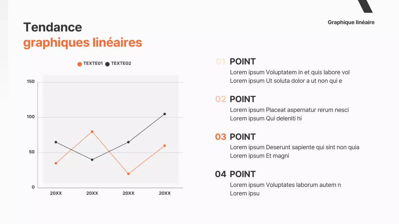 Une proposition commerciale simple en orange et en noir et blanc