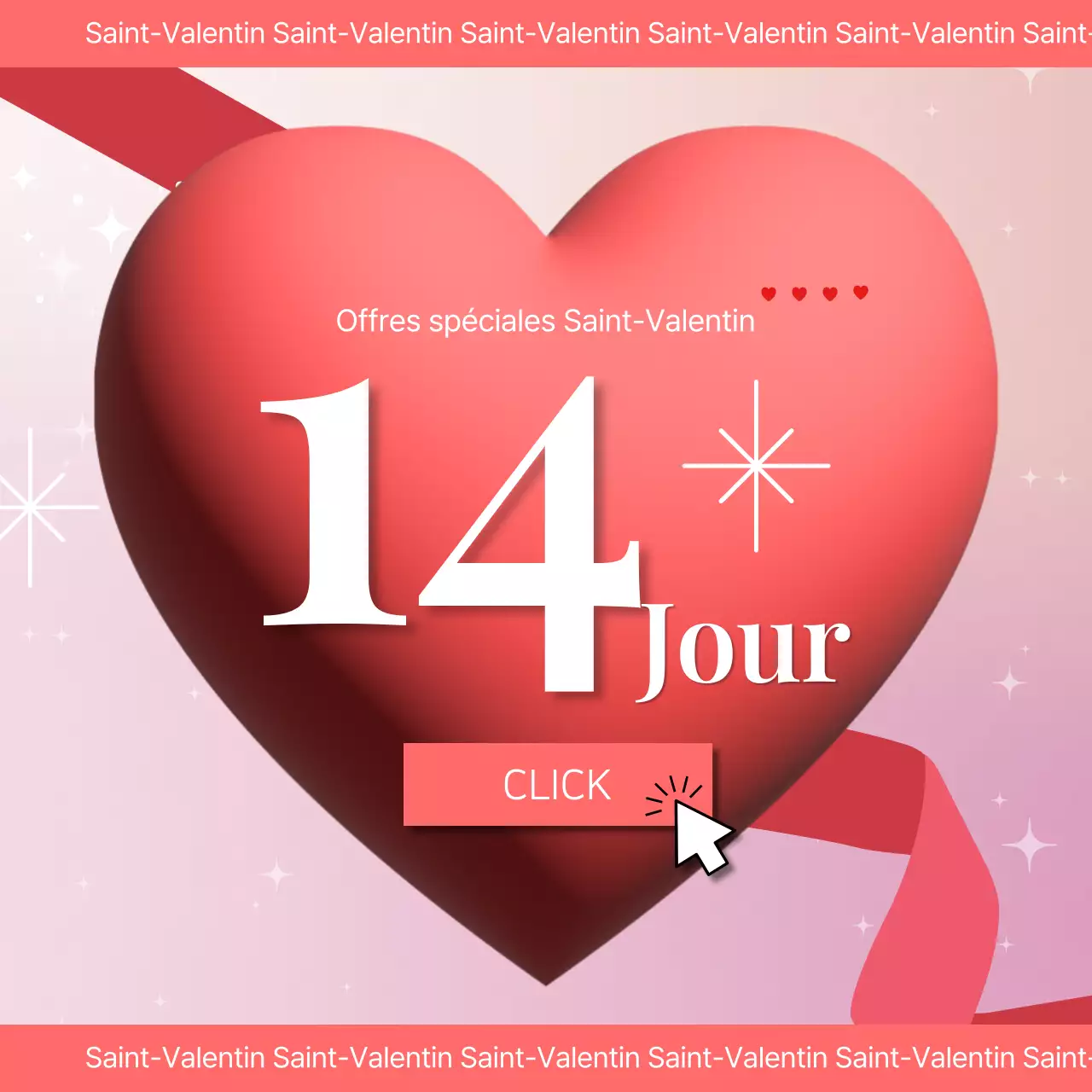 Une publicité luxueuse pour la Saint-Valentin en brun et rouge