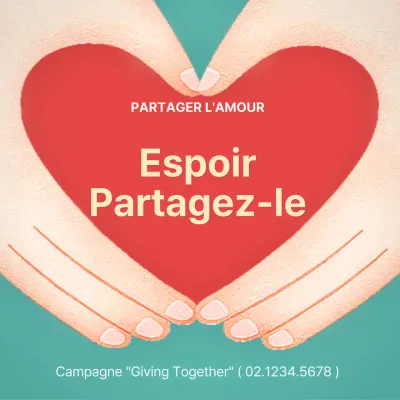 Une simple collecte de dons rouge et menthe pour partager l'espoir