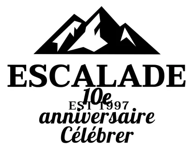 Un concept simple pour un club d'alpinisme avec des illustrations de montagnes et des polices de caractères avec empattement.